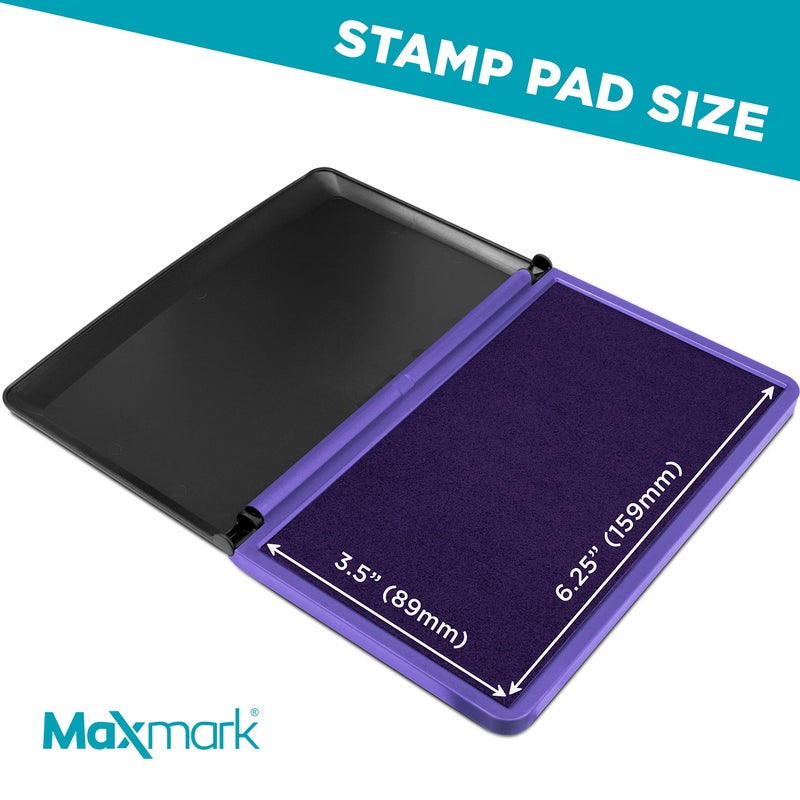 MaxMark Large Premium Purple Ink Stamp Pad - 3.5" x 6.25" - Quality Felt Pad - Image 3